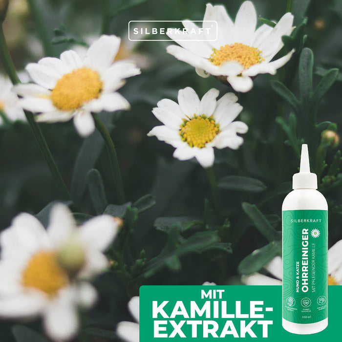 Detergente per orecchie con estratto di camomilla per cani e gatti