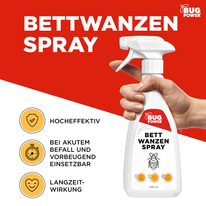 Spray per cimici dei letti BugPower - efficace contro le cimici dei letti e le loro larve