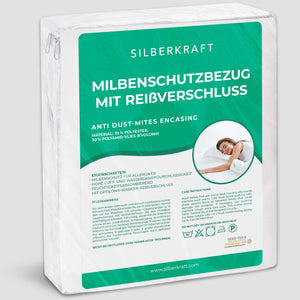 Anti-Milben-Bezug - Matratzenvollschutz mit Reissverschluss - Silberkraft