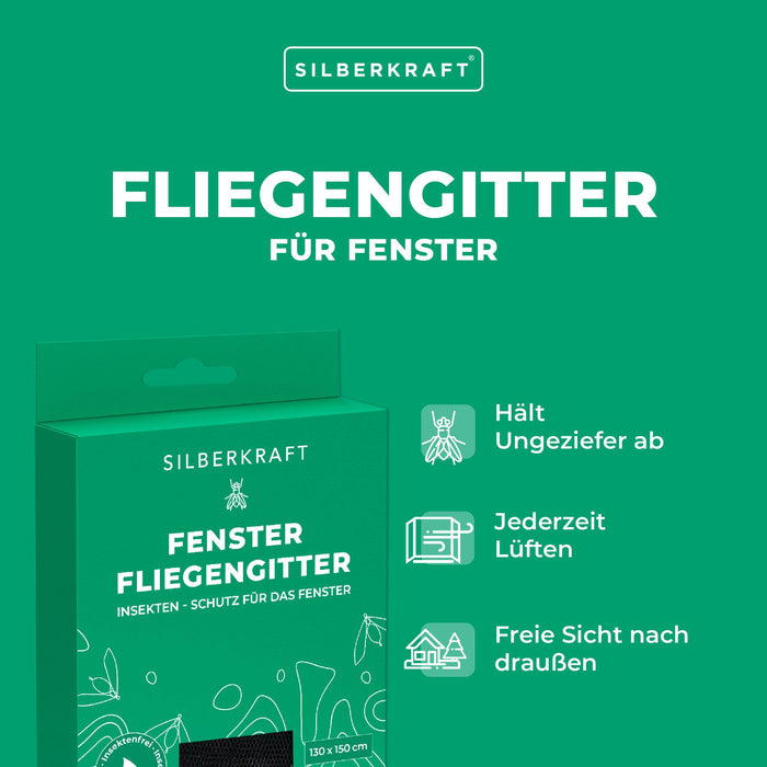 Zanzariera per finestre - 130 x 150 cm - senza foratura