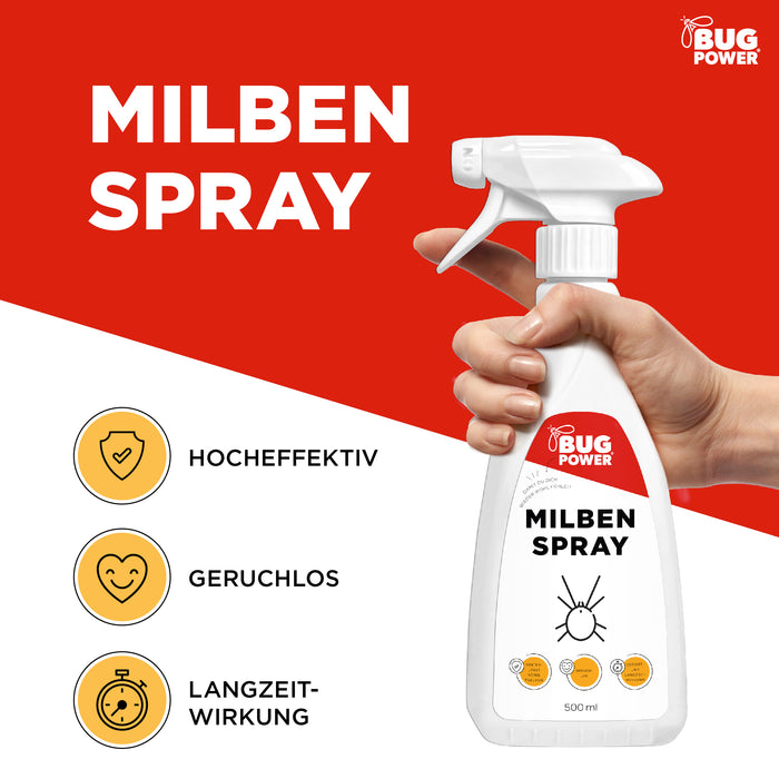 BugPower spray antiacaro per tessuti 500 ml - non lascia macchie