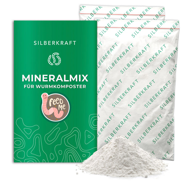 Miscela di mangime per lombrichi/minerali per composter a lombrico e lombrichi per compost - Silberkraft