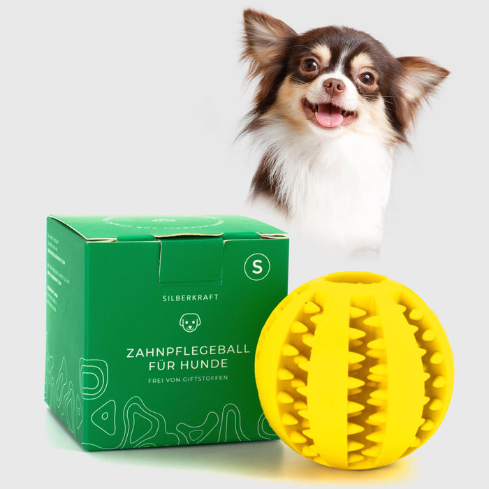 Palla per cani con protuberanze per la cura dei denti